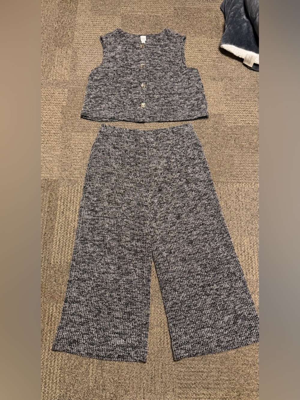 Jules & Leopold Marled Gray Wide-Leg Knit Pants